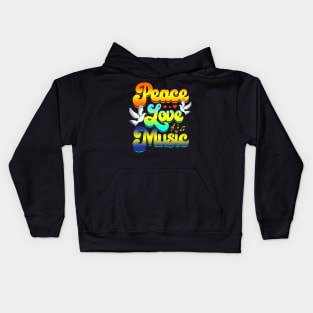 Peace Love Music Rave Festival Musical Hippie Kids Hoodie